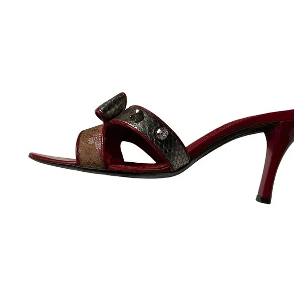 Louis Vuitton Takashi Murakami Monogram Cherry Blossom Logo Heel Sandals Shoes - Picture 12 of 12